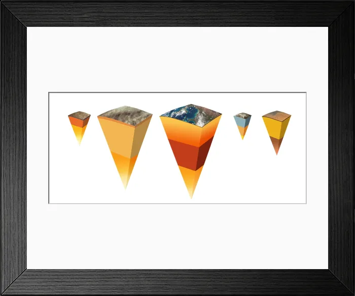 Framed Print : Interior Structure of Planets and Moon