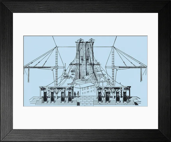 Framed Print : Brooklyn Bridge Diagram Framed Print : Brooklyn Bridge Diagram