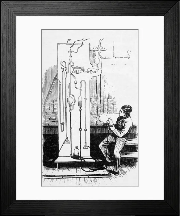 Framed Print : Edison Vacuum Pump, Illustration