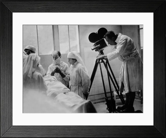 Framed Print : WWII, Filming Reconstructive Surgery Framed Print : WWII, Filming Reconstructive Surgery