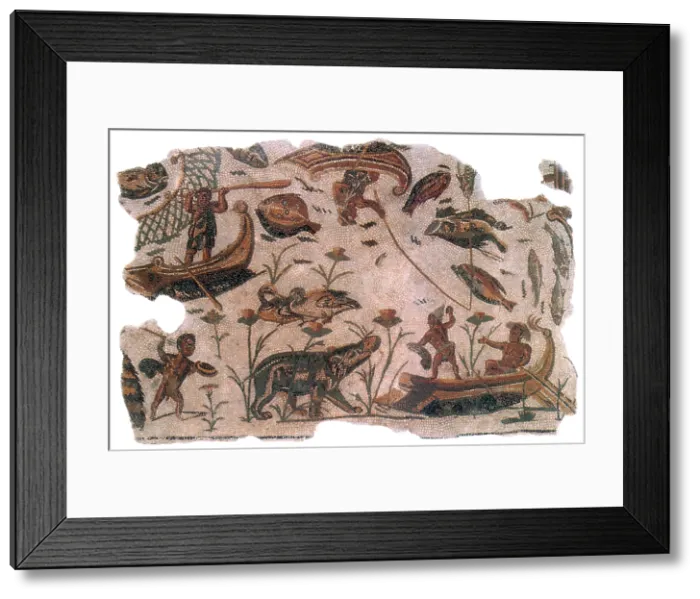 Framed Print : Pygmies Mosaic, 3rd Century Framed Print : Pygmies Mosaic, 3rd Century