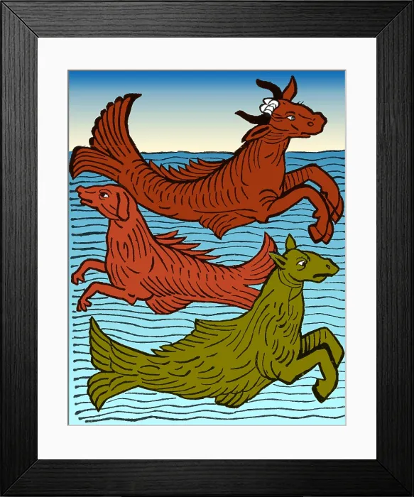 Framed Print : Hortus Sanitatis, Legendary Sea Creatures, 1491 Framed Print : Hortus Sanitatis, Legendary Sea Creatures, 1491