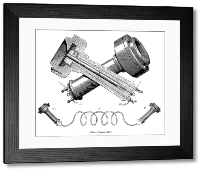 Framed Print : Alexander Graham Bell's Telephone, 1877 Framed Print : Alexander Graham Bell's Telephone, 1877