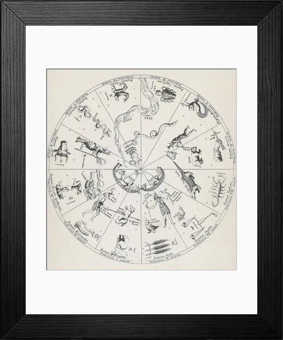 Framed Print : Star Map from Kircher's 'Oedipus Aegyptiacus' Framed Print : Star Map from Kircher's 'Oedipus Aegyptiacus'