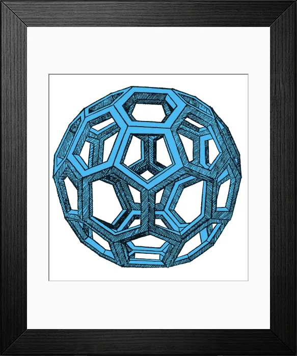 Framed Print : De Divina Proportione, Icosahedron Figure, 1509