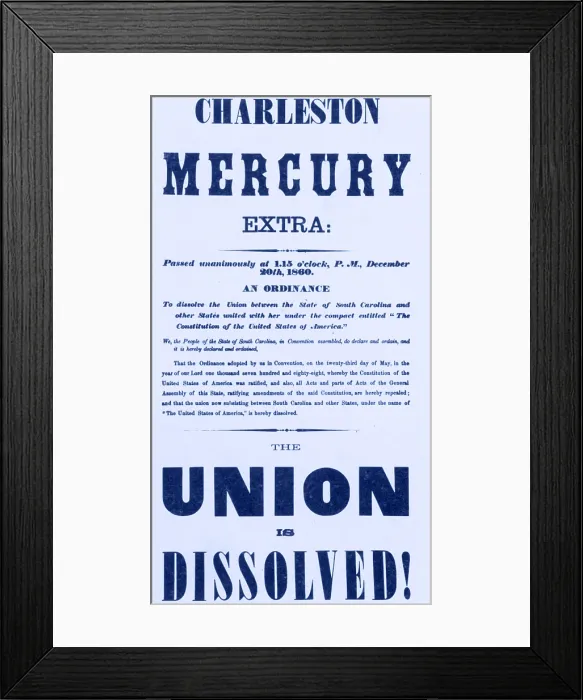 Framed Print : The Union Is Dissolved, 1860 Broadside Framed Print : The Union Is Dissolved, 1860 Broadside