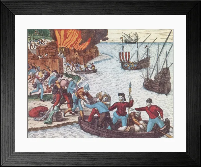 Framed Print : Pirates Burn Havana, 1555 Framed Print : Pirates Burn Havana, 1555