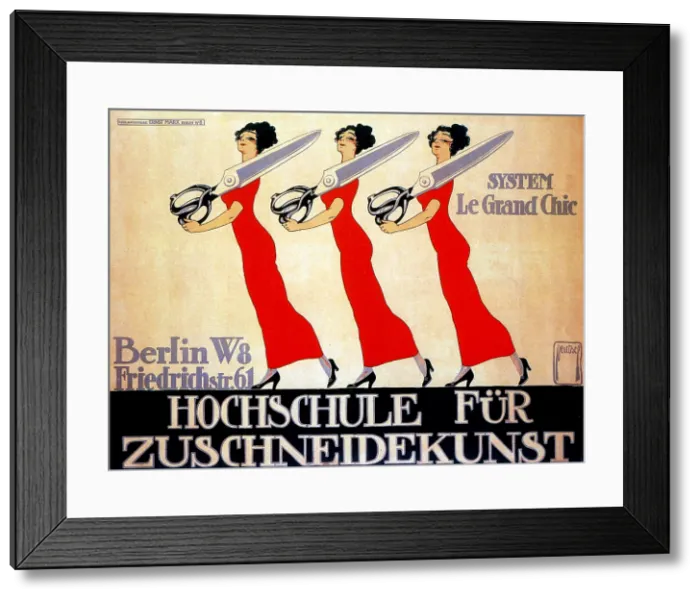 Framed Print : Dressmaking College Poster, Ernst Deutsch, 1911, German Vintage Advertisement Framed Print : Dressmaking College Poster, Ernst Deutsch, 1911, German Vintage Advertisement