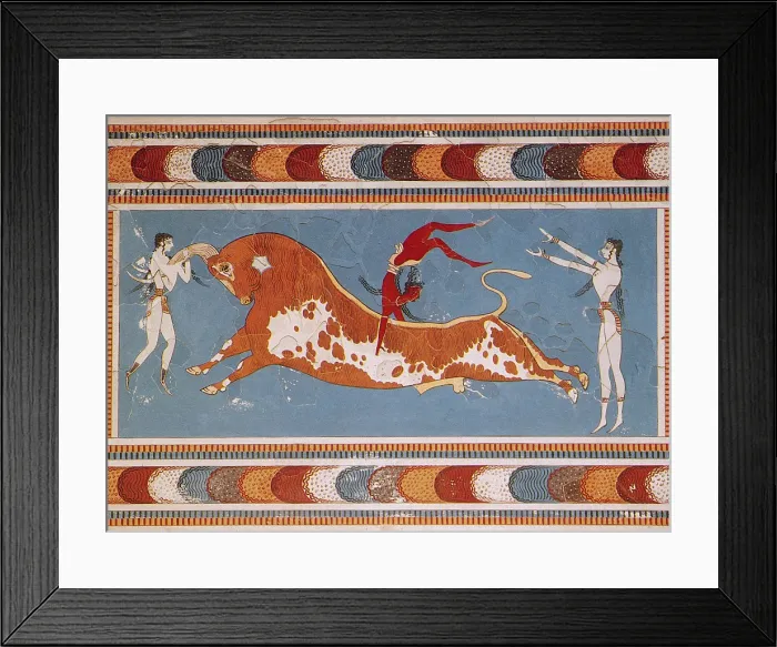 Framed Print : Minoan Rote of Passage, Bull-Leaping Framed Print : Minoan Rote of Passage, Bull-Leaping