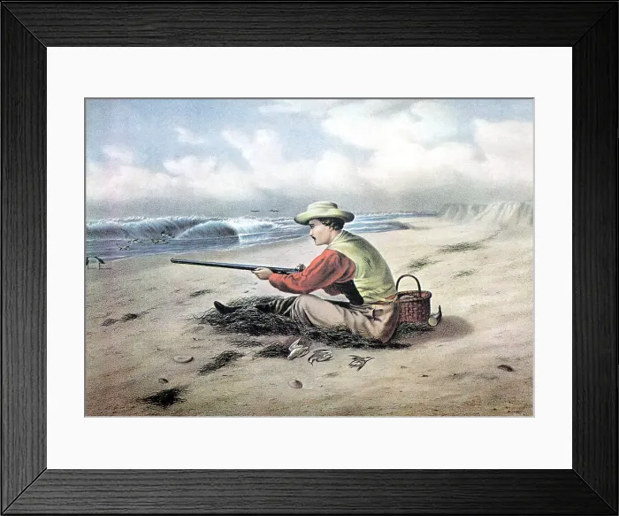 Framed Print : Beach Snipe Shooting, 1869