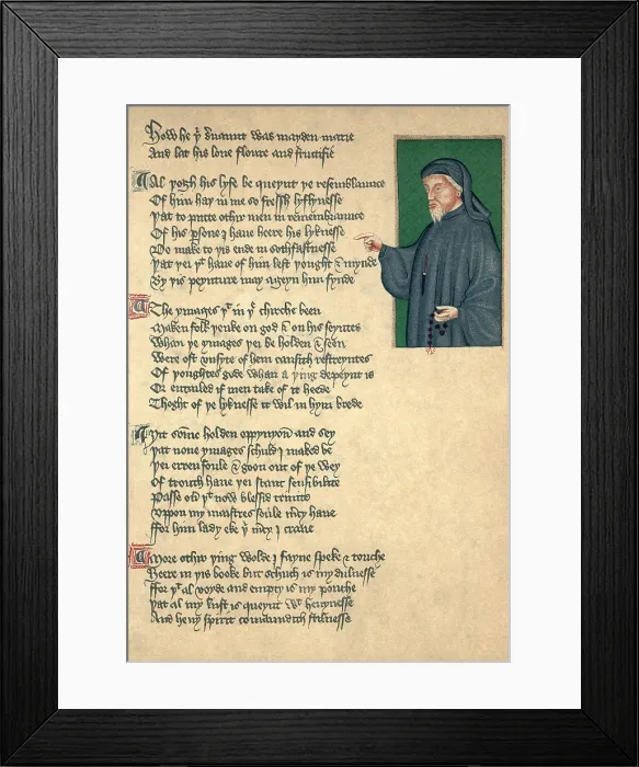 Framed Print : Geoffrey Chaucer, English Poet Framed Print : Geoffrey Chaucer, English Poet