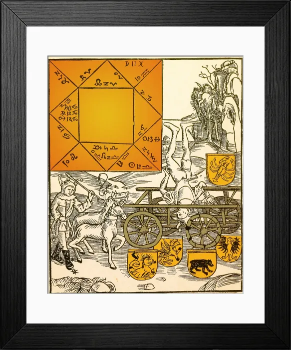 Framed Print : Astrology. An illustration ridiculing the practice of astrology Framed Print : Astrology. An illustration ridiculing the practice of astrology