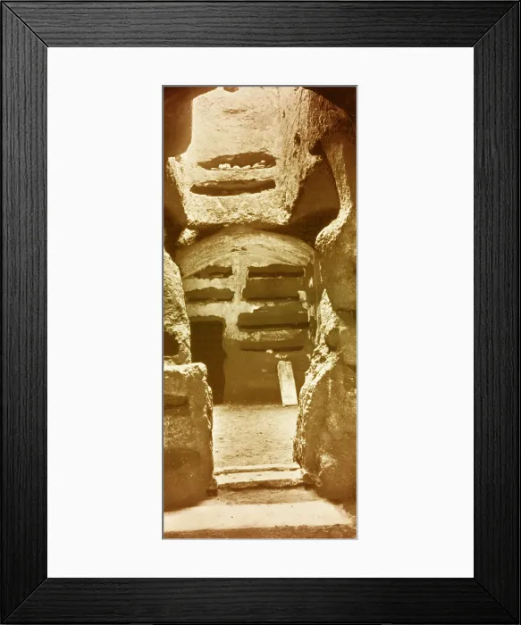Framed Print : Catacombs. Ancient catacombs. Catacombs are man-made subterranean passageways Framed Print : Catacombs. Ancient catacombs. Catacombs are man-made subterranean passageways