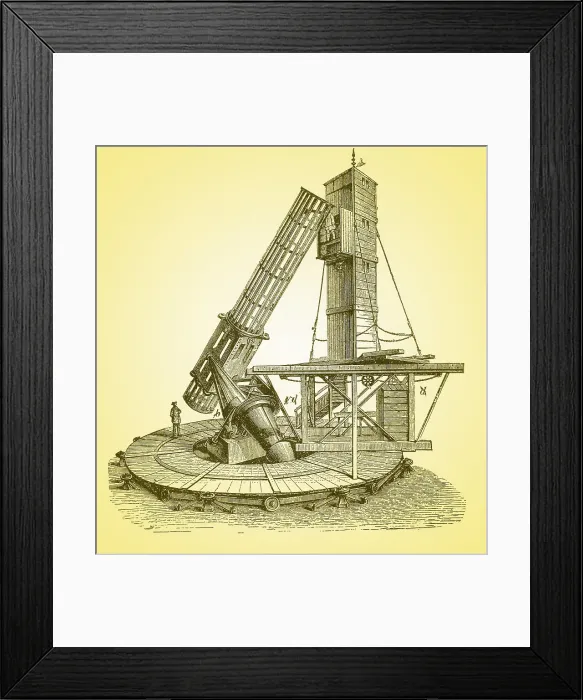 Framed Print : William Lassell, 48-inch Telescope, 1855