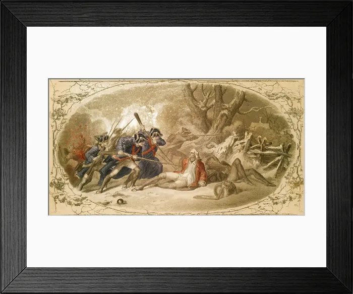 Framed Print : Battle of Princeton, Mercer Wounded, 1777 Framed Print : Battle of Princeton, Mercer Wounded, 1777