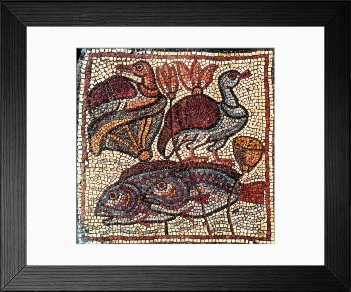 Framed Print : Nile Fauna, Byzantine Mosaic, 6th Century