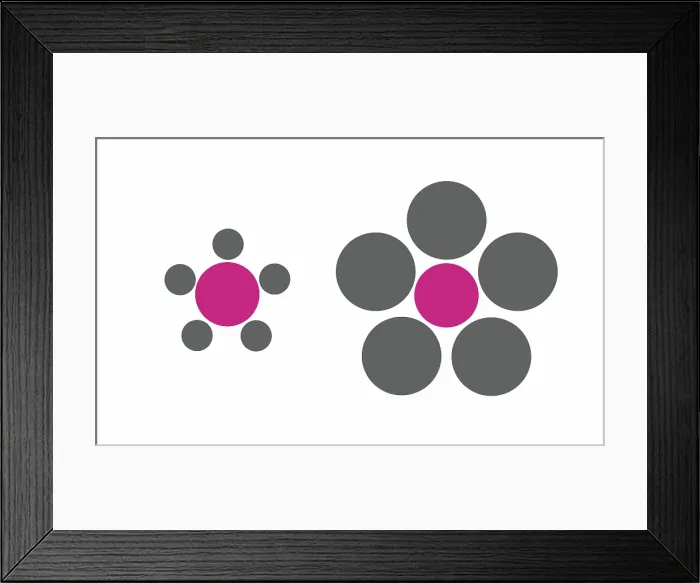 Framed Print : Optical Illusion, Ebbinghaus Framed Print : Optical Illusion, Ebbinghaus