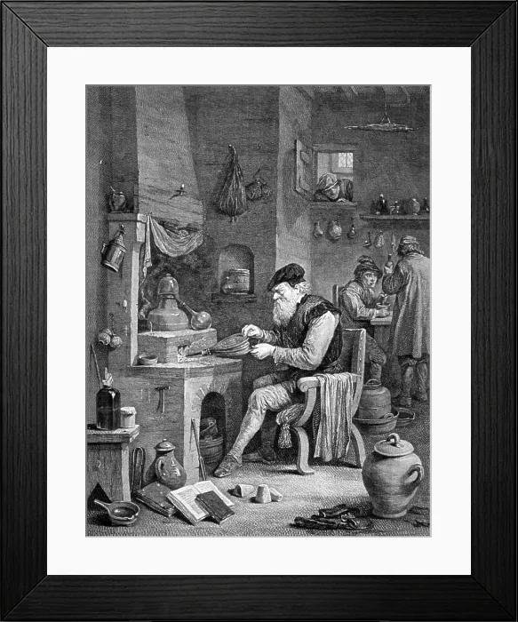 Framed Print : The Chemist, 17th Century Framed Print : The Chemist, 17th Century