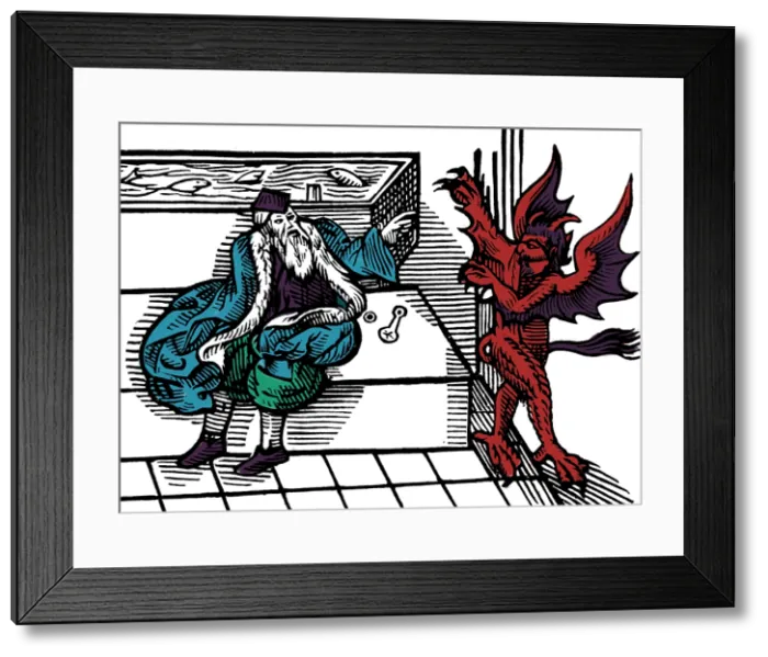 Framed Print : 'The Devil Hates Hygiene', Public Bathroom, 1590s Framed Print : 'The Devil Hates Hygiene', Public Bathroom, 1590s