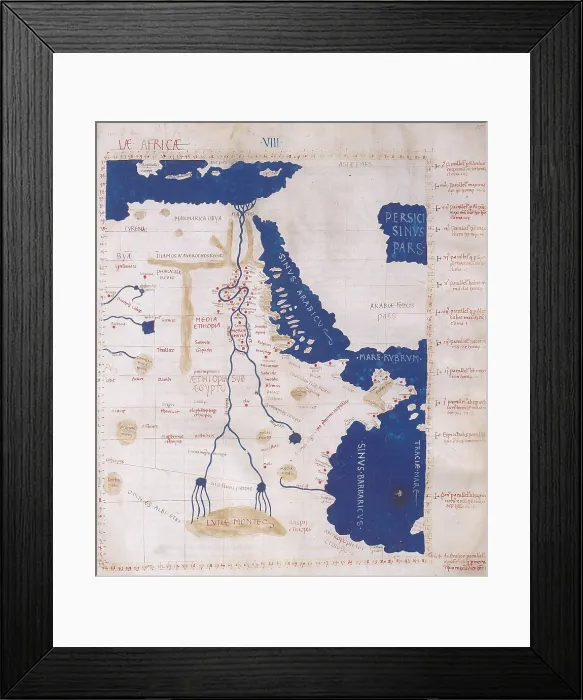 Framed Print : Ptolemy's Map of the Nile, 2nd Century