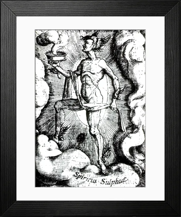 Framed Print : Spiritus Sulfur, Alchemical Element, 1570 Framed Print : Spiritus Sulfur, Alchemical Element, 1570