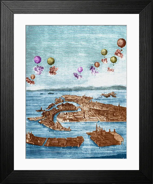 Framed Print : Aerial Combat, 1850 Framed Print : Aerial Combat, 1850