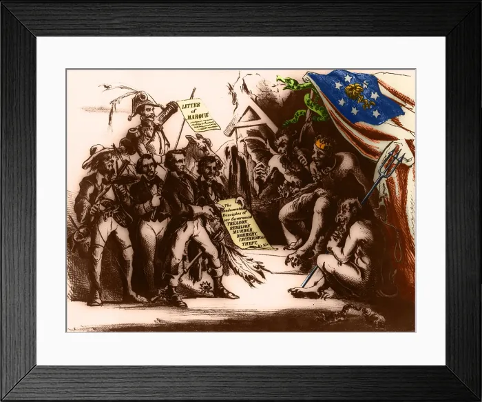Framed Print : Political Cartoon of the Confederacy Framed Print : Political Cartoon of the Confederacy