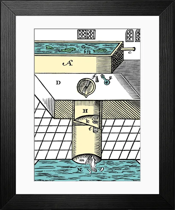 Framed Print : Flush Toilet, 1596 Framed Print : Flush Toilet, 1596