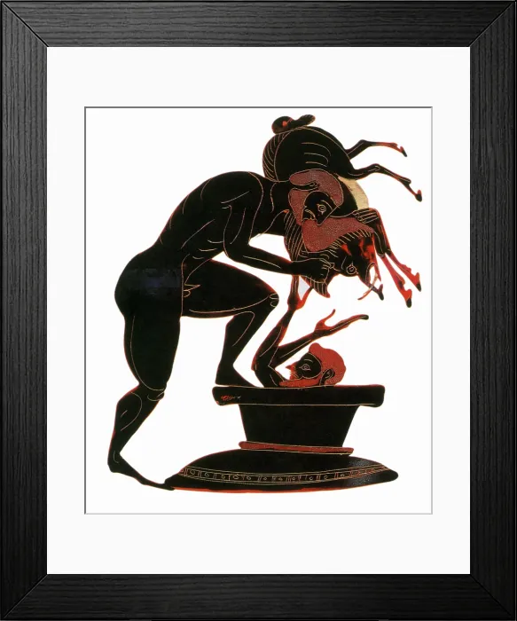Framed Print : Herakles, Eurystheus and the Erymanthian Boar