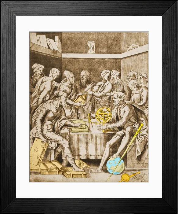 Framed Print : Agrippa Instructing Pupils, 16th Century Framed Print : Agrippa Instructing Pupils, 16th Century