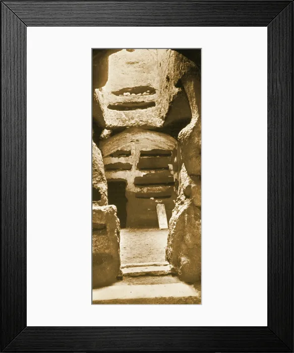 Framed Print : Catacombs. Ancient catacombs. Catacombs are man-made subterranean passageways