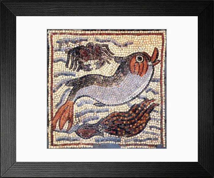 Framed Print : Marine Fauna, Byzantine Mosaic, 6th Century