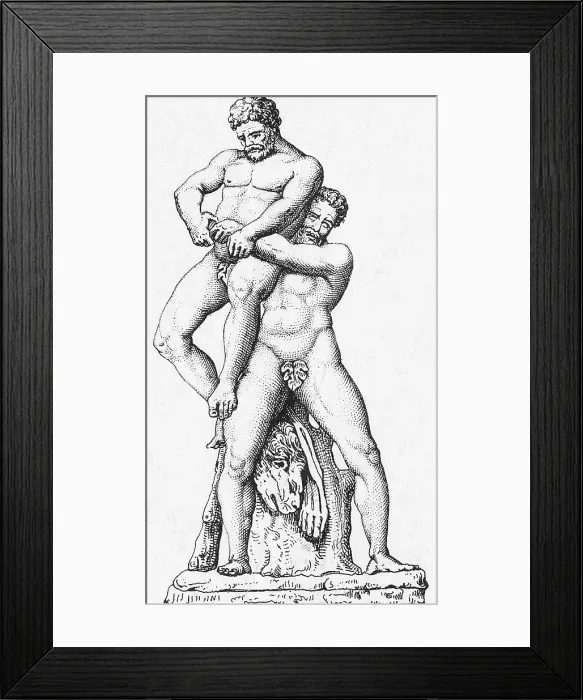 Framed Print : Hercules and Antaeus Framed Print : Hercules and Antaeus