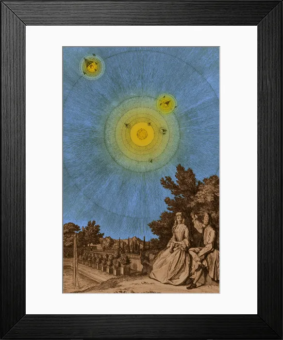 Framed Print : Conversations on the Plurality of Worlds, Frontispiece, 1683