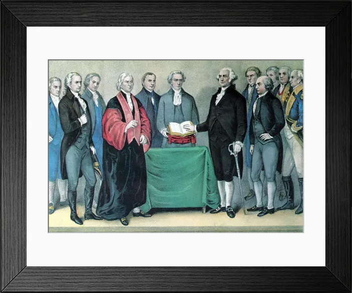 Framed Print : Inauguration of George Washington, 1789