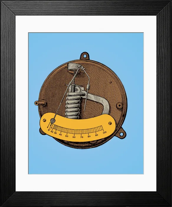 Framed Print : Ammeter. An ammeter, an instrument that measures electric current in a circuit