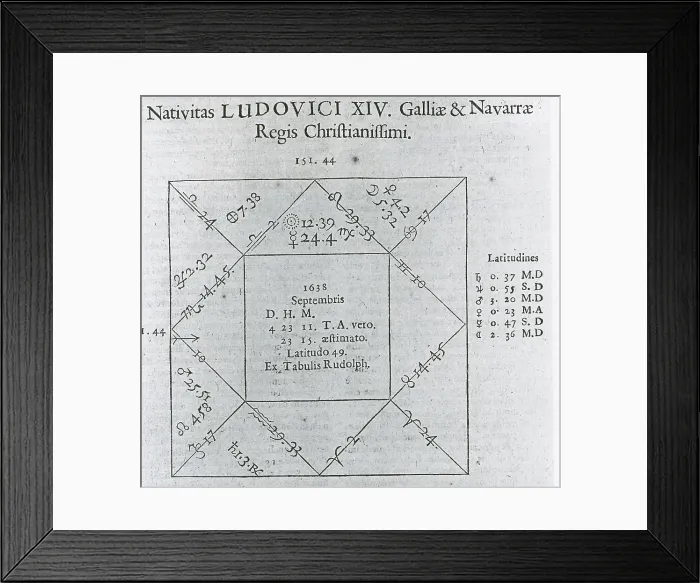 Framed Print : Horoscope Chart for Louis XIV, 1661 Framed Print : Horoscope Chart for Louis XIV, 1661