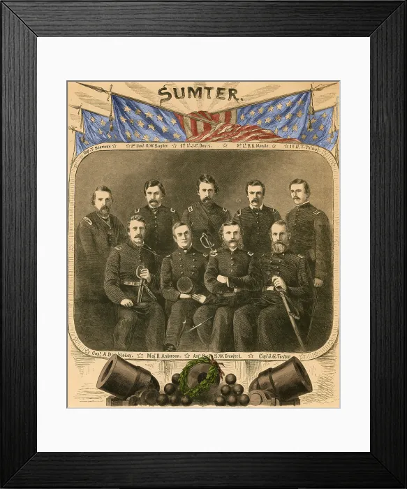 Framed Print : Officers of the Union Garrison at Fort Sumter, 1861 Framed Print : Officers of the Union Garrison at Fort Sumter, 1861