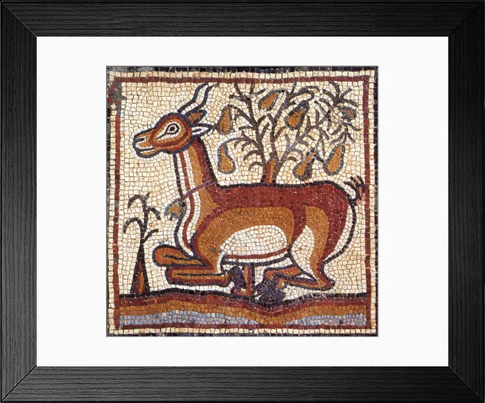 Framed Print : Gazelle, Byzantine Mosaic, 6th Century Framed Print : Gazelle, Byzantine Mosaic, 6th Century
