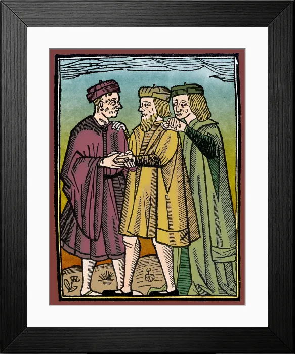 Framed Print : Palm Reading, 16th Century