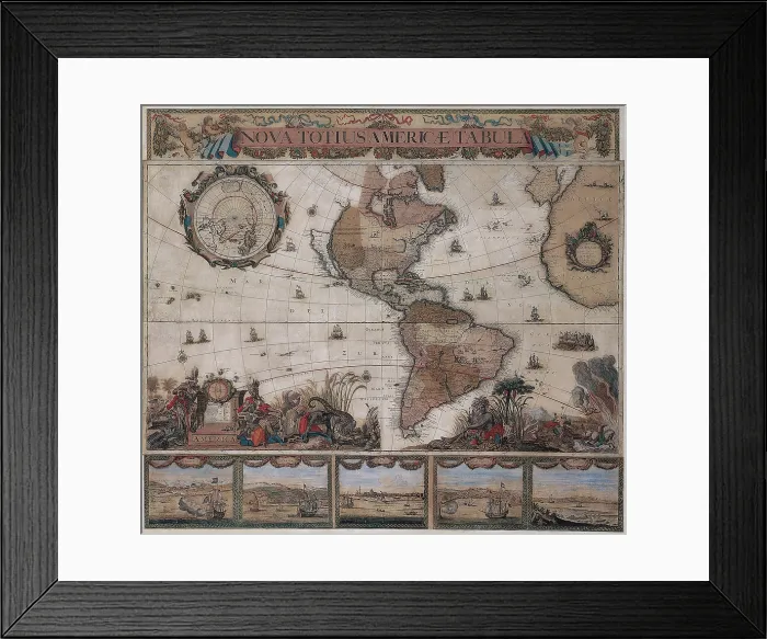 Framed Print : Map of the Americas, circa 1680 Framed Print : Map of the Americas, circa 1680