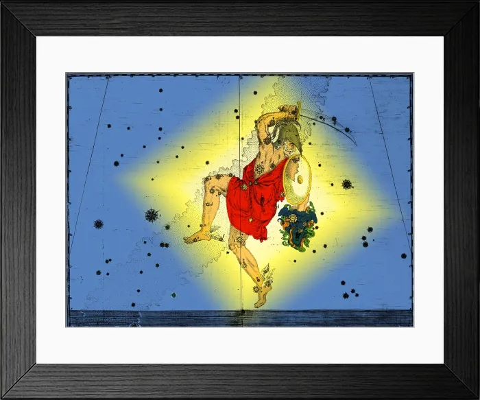 Framed Print : Perseus Constellation, Bayer, 1603