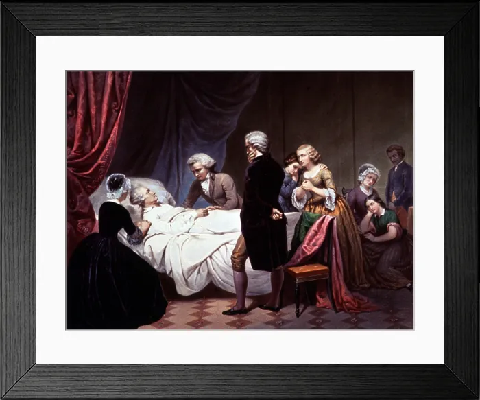 Framed Print : George Washington On His Death Bed, 1799 Framed Print : George Washington On His Death Bed, 1799
