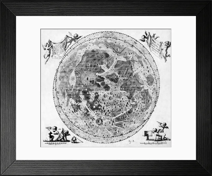 Framed Print : Hevelius Selenographica, Moon Craters, 1645 Framed Print : Hevelius Selenographica, Moon Craters, 1645