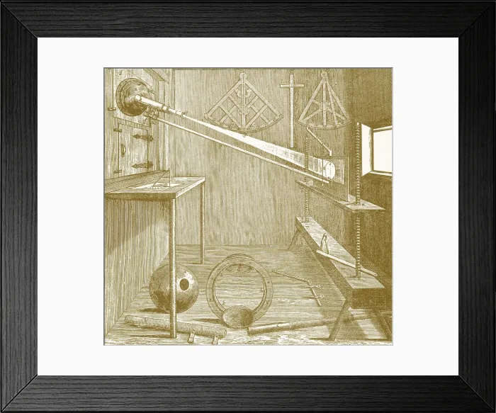 Framed Print : Apparatus of Johannes Hevelius for studying the sun