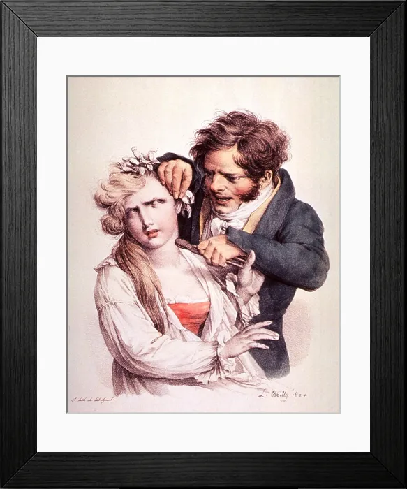 Framed Print : The Culture of Beauty, Hair Curling, 1824 Framed Print : The Culture of Beauty, Hair Curling, 1824