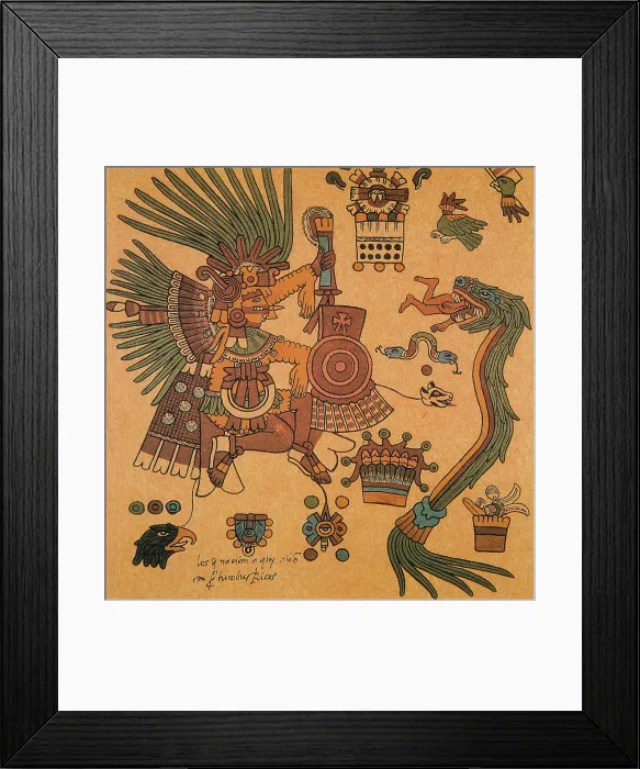 Framed Print : Quetzalcoatl, Aztec Creator Deity
