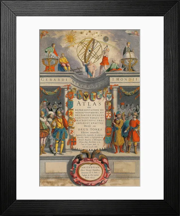Framed Print : Gerardus Mercator, Atlas, 1633