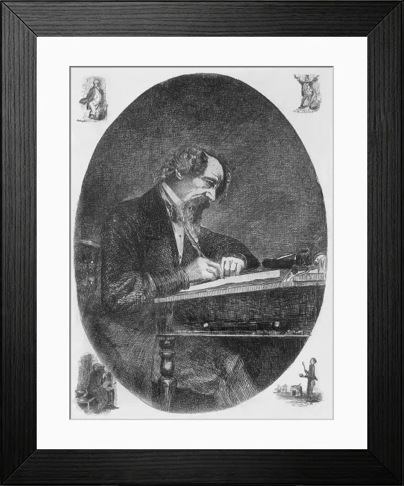 Framed Print : Charles Dickens, English Author Framed Print : Charles Dickens, English Author