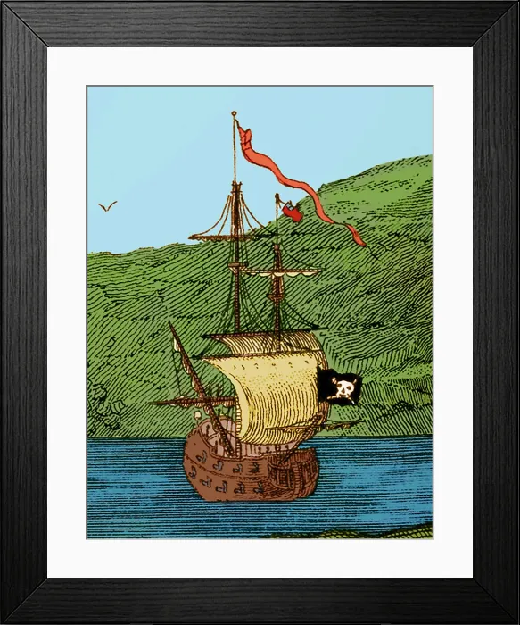 Framed Print : Blackbeard's Pirate Ship, Queen Anne's Revenge Framed Print : Blackbeard's Pirate Ship, Queen Anne's Revenge